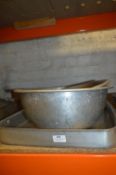 Aluminium Tray and Two Bowls etc.