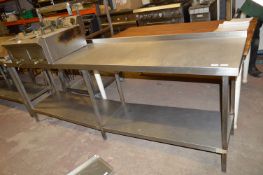 *Stainless Steel Preparation Table with Shelf 240x