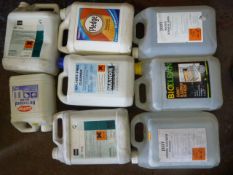 Eight Bottles of Cleaning Products