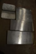Five Small Stainless Steel Shelves
