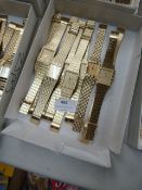 Box of Ten Ladies Yellow Metal Fashion Wristwatche