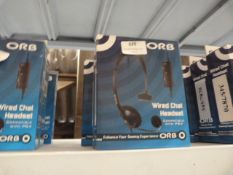 Four Orb Wired Chat Headsets (PS4 Compatible)