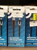 Five Orb 3m LED Charge Cables (PS4 Compatible)