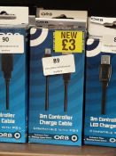 Five Orb 3m LED Charge Cables (PS4 Compatible)