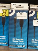 Five Orb 3m LED Charge Cables (PS4 Compatible)