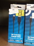 Five Orb 3m LED Charge Cables (PS4 Compatible)