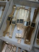 Box of Ten Ladies Yellow Metal Fashion Wristwatche