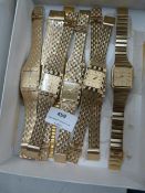 Box of Ten Ladies Yellow Metal Fashion Wristwatche