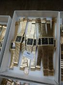 Box of Ten Ladies Yellow Metal Fashion Wristwatche