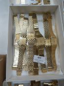 Box of Ten Ladies Yellow Metal Fashion Wristwatche