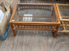 Bamboo and Glass Occasional Table