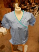 *Box Containing 32 HA2453 Light Blue Tunics Size:12 Regular