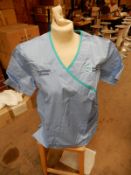 *Box Containing 32 HA2453 Light Blue Tunics Size:10 Regular
