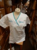 *Box Containing 40 HA2361 White Tunics Size:18 Short