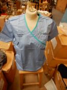 *Box Containing 32 HA2453 Light Blue Tunic Tops Size:16 Regular