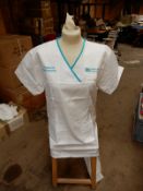 *Box Containing 40 HA2368 White Tunics Size:12 Short