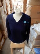 *Box Containing 20 HA40 Navy Blue V-Neck Jumpers Size: XXL