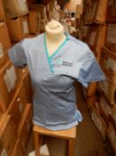 *Box Containing HA1923 Blue Tunics 17x Size:0, 2x Size:18 and 6x Size:30