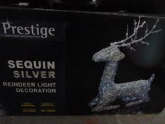 Prestige Sequin Silver Reindeer Light