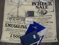 Two Reproduction Antique Posters and a Small Quant