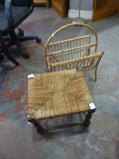 Bamboo Magazine Rack and Footstool