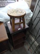 Revolving Book/DVD Rack and a Cat Decorated Footst