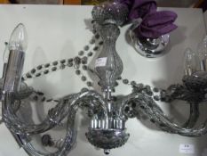 Five Branch Glass Chandelier