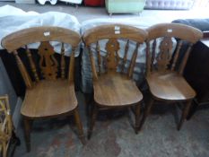 Three Victorian Style Kitchen Chairs