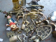 Box of Assorted Brass and Pewter Ware