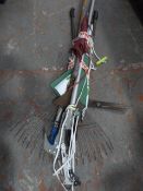Bundle of Tool Including Rake, Shears, etc.