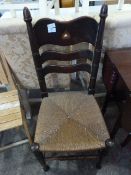 Antique Seagrass Seated Chair with Inlaid Mother o