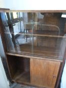 Small Glass Fronted Bookcase and Cabinet