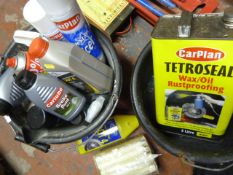 Two Buckets Containing Brake Fluid, Tetraseal, Dei