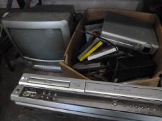 DVD Player, Tv and a Quantity of DVDs