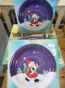 Three Large Christmas Serving Plates