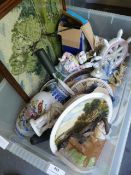 Large Box of Assorted Ornamental Pottery and China