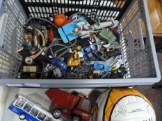 Box of Diecast Cars, Planes, etc.