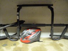Bicycle Rack, Lock and Helmet