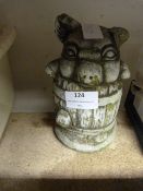 Small Pig in a Barrel Garden Ornament
