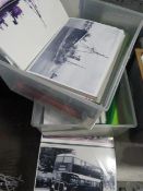 Box Containing Photos of Trawlers, Steam Trains, e