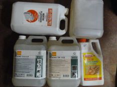 Bottle of Mortar Plasticiser, Stabilizing Solution, Two Bottles of Taski Tensol, etc.
