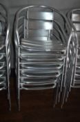 *Six Tubular Aluminium Stackable Chairs