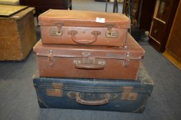 Three Assorted Vintage Suitcases