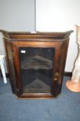 Stained Pine Wall Mounted Corner Cabinet