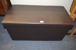 Brown Leatherette Ottoman