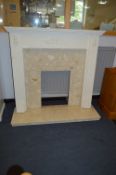 White Painted Fire Surround with Marble Hearth and