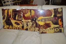 Set of Three Prints - London, Paris, New York