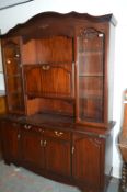 Rosewood Effect Wall Display Cabinet