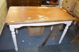Pine Rectangular Dining Table with Painted Base