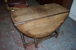Oak Oval Topped Barley Twist Gate Legged Dining Ta